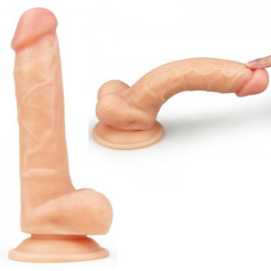 Dildo z przyssawką 20cm Lovetoy Elastyczny Penis
