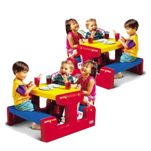 Little Tikes STOLIK PIKNIKOWY Stół z Siedzeniem Niebieski 4 os.