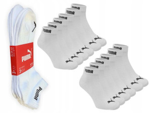 PUMA Skarpety Zakostki , BIAŁE , 2x3pak , 39-42