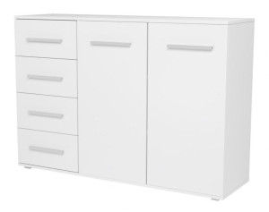 Biała Komoda Toledo 2d4s 2 Drzwi 4 Szuflady Salon