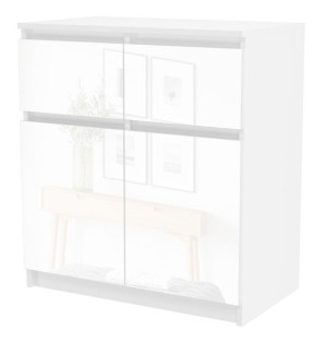 Komoda Szafka Biały Połysk Malaga 2d2s 70cm