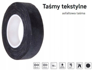 Taśma izolacyjna tekstylna czarna