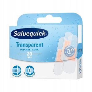 SALVEQUICK Transparent - Przezroczyste i wodoodporne plastry 20 szt