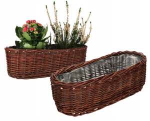 2 Doniczki Osłonki Wiklinowe Koszyk Na Kwiaty 40cm