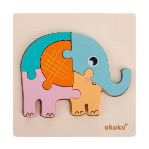 Akuku A0600 UKŁADANKA puzzle drewniane Słoń