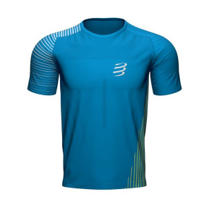 COMPRESSPORT Koszulka biegowa PERFORMANCE SS T-SHIRT niebieska
