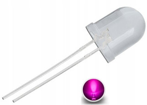 Dioda LED 10mm 12V ultrafiolet 10szt