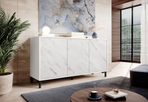 Komoda MARMO '150' 3D biała - Cama Meble