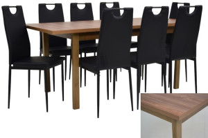 Komplet - stół prostokątny  80x140/180 i 8 krzeseł Z UCHWYTEM