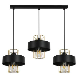 Lampa Wisząca Listwa W Stylu Loft Estella 3  Czarna Metal