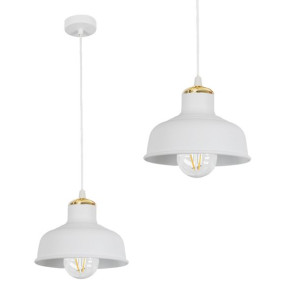 Lampa Wisząca W Stylu Loft Tokio 1 Biały Złoty Metal