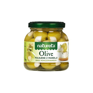 Greckie Zielone Oliwki Nadziewane Migdałami 290g Natureta