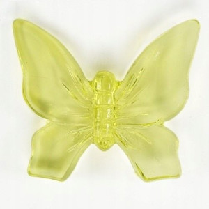 Motyl Plastik Żółty 35x42mm 1szt