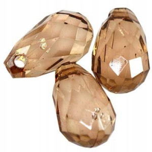 Łezki Plastik Brązowe 18mm 10szt