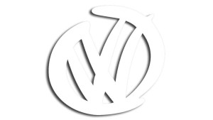 Wycinana naklejka VOLKSWAGEN logo biała