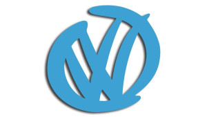 Wycinana naklejka VOLKSWAGEN logo błękitna