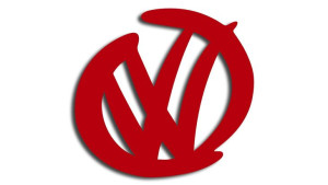 Wycinana naklejka VOLKSWAGEN logo czerwona