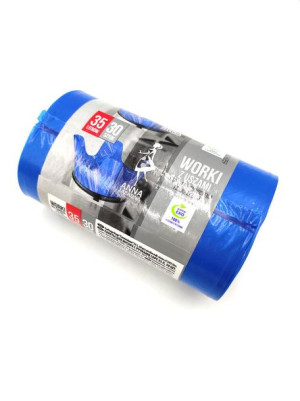 AZ Worki na śmieci z uszami  35L 30szt. niebieskie (LDPE)