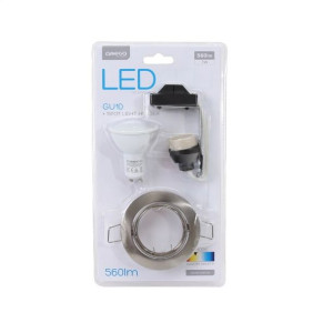 Uchwyt Okrągły Nikiel Z Led Gu10 7w 2800k 175-265v