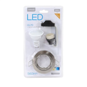 Oprawka regulowana LED nikiel + LED GU10 7W 560 lm