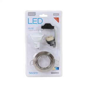 Uchwyt Okrągły Nikiel Z Led Gu10 7w 6000k 175-265v