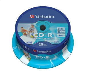 Cd-r 700mb 52x Azo Printable Id Brand Cake*25 Szt.