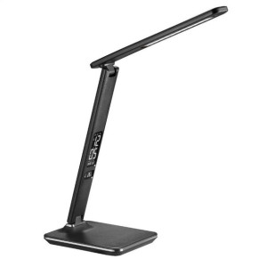 LAMPKA BIURKOWA 14W + LCD Zegarek + temp + USB