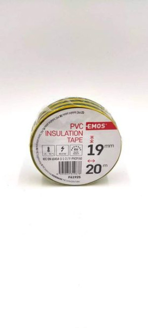 Taśma izolacyjna PVC 19mm / 20m żółto-zielona