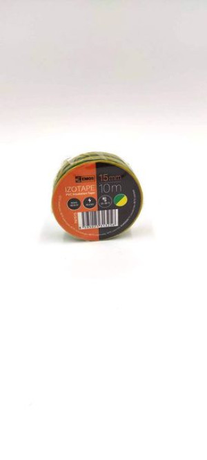 Taśma izolacyjna PVC 15mm / 10m żółto-zielona