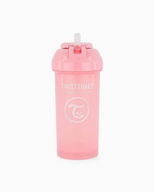 Twistshake Butelka ze Słomką 360ml Pastelowa Różowa