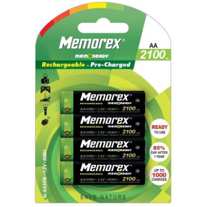 Memorex Rechargeable Accumulator 2100mah R6/aa X 4 Bl Ready Nimh A0045
