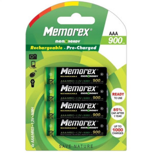 Memorex Rechargeable Accumulator 900mah R03/aaa X 4 Bl Ready Nimh A0783