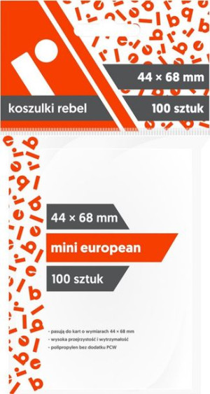Koszulki na karty Rebel (44x68 mm) "Mini European", 100 sztuk