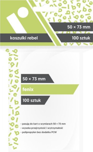 Koszulki na karty Rebel (50x73 mm) "Fenix", 100 sztuk