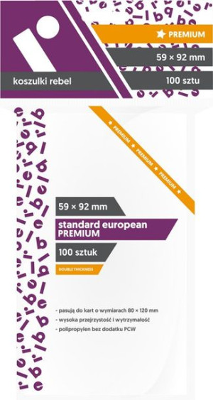 Koszulki na karty Rebel (59x92 mm) "Standard European Premium", 100 sztuk