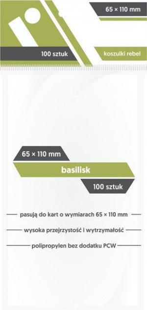 Koszulki na karty Rebel (65x110 mm) "Basilisk", 100 sztuk
