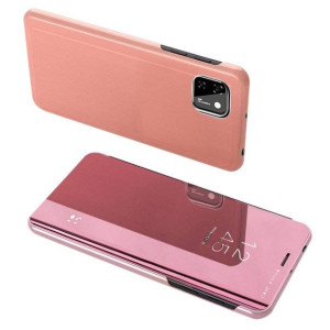 Clear View Case futerał etui z klapką Huawei Y5p różowy