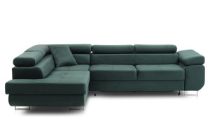 Narożnik rozkładany Rigatto 270x200 regulowane zagłówki welur