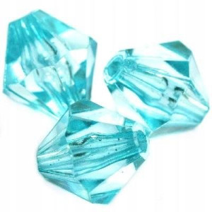 Kryształki Plastik Diament Turkus 8mm 20szt