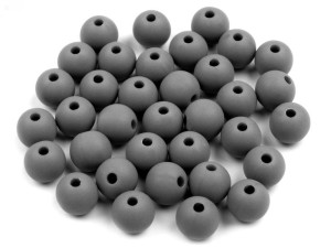 Kule Plastikowe Matowe Szare 4mm 100szt