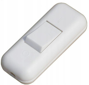 Przełącznik lampkowy przelotowy biały 250V / 2A