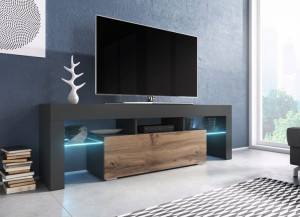 RTV TORO 138 cm antracyt + dąb wotan - Cama Meble