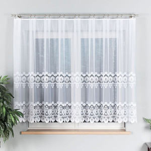 Firanka żakardowa biała metraż 150cm