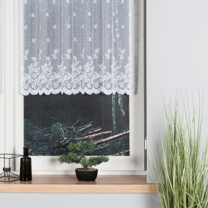 Firanka żakardowa biała 110cm