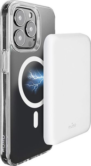 Powerbank PURO Slim PowerMag MagSafe indukcyjny 4000mAh (biały)