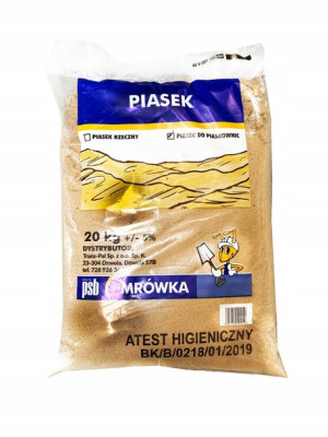 Piasek do piaskownicy 20kg z atestem PSB