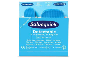 Plastry wykrywalne opuszkowe/regularne Cederroth Salvequick, 15/15 szt.