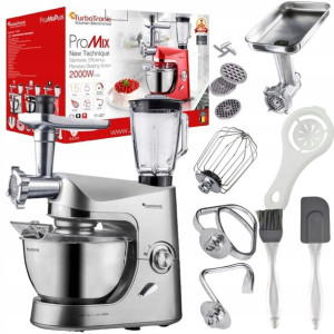 Robot Kuchenny Turbotronic Planetarny Mikser Blender 2000W Misa 5L Srebrny