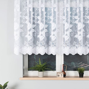 Firanka żakardowa biała metraż 120cm