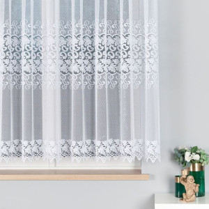 Firanka żakardowa biała metraż 150cm